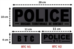 "POLICE" "BTC" (toutes lettres) BV Veste